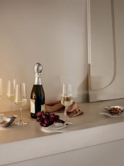 Discount GEORG JENSEN Flûtes à champagne en cristal strié Bernadotte, 6 pièces