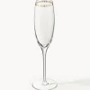 New Armani Casa Flûtes à champagne en cristal doré Dvorak, 6 pièces