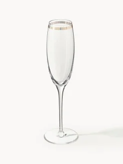 New Armani Casa Flûtes à champagne en cristal doré Dvorak, 6 pièces