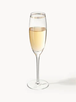 New Armani Casa Flûtes à champagne en cristal doré Dvorak, 6 pièces