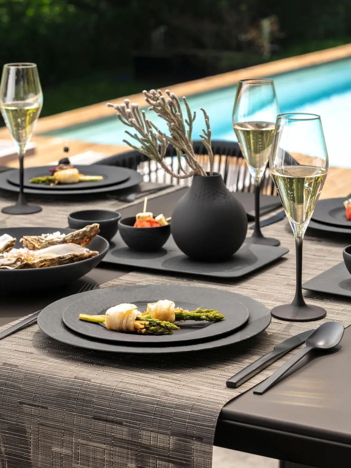Fashion Villeroy & Boch Flûtes à champagne en cristal Manufacture Rock, 4 pièces Transparent, noir