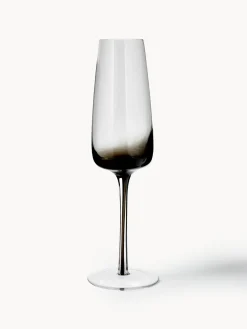 Outlet Broste Copenhagen Flûtes à champagne soufflés bouche Smoke, 4 pièces