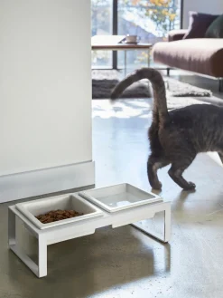 Online Yamazaki Gamelles pour animaux domestiques avec support Tower Blanc