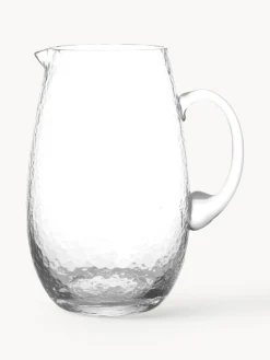 Best Broste Copenhagen Grand pichet soufflé bouche Hammered, 2L Transparent