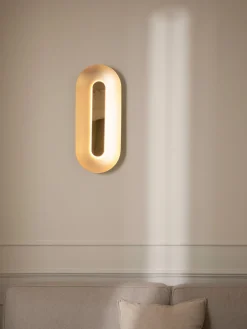 Outlet Nuura Grande applique murale LED Sasi, intensité lumineuse variable Doré