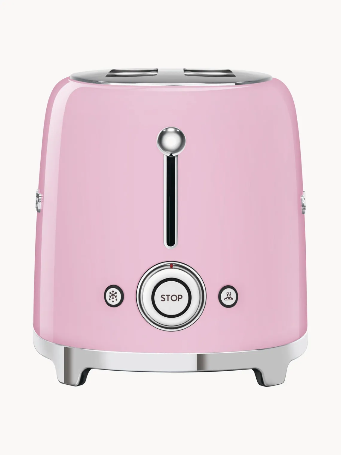 Sale Smeg Grille-pain 2 tranches 50's Style Rose, haute brillance