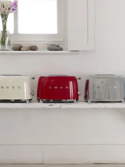 Sale Smeg Grille-pain 2 tranches 50's Style Rouge, haute brillance