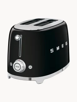 Hot Smeg Grille-pain 2 tranches 50's Style Noir, haute brillance