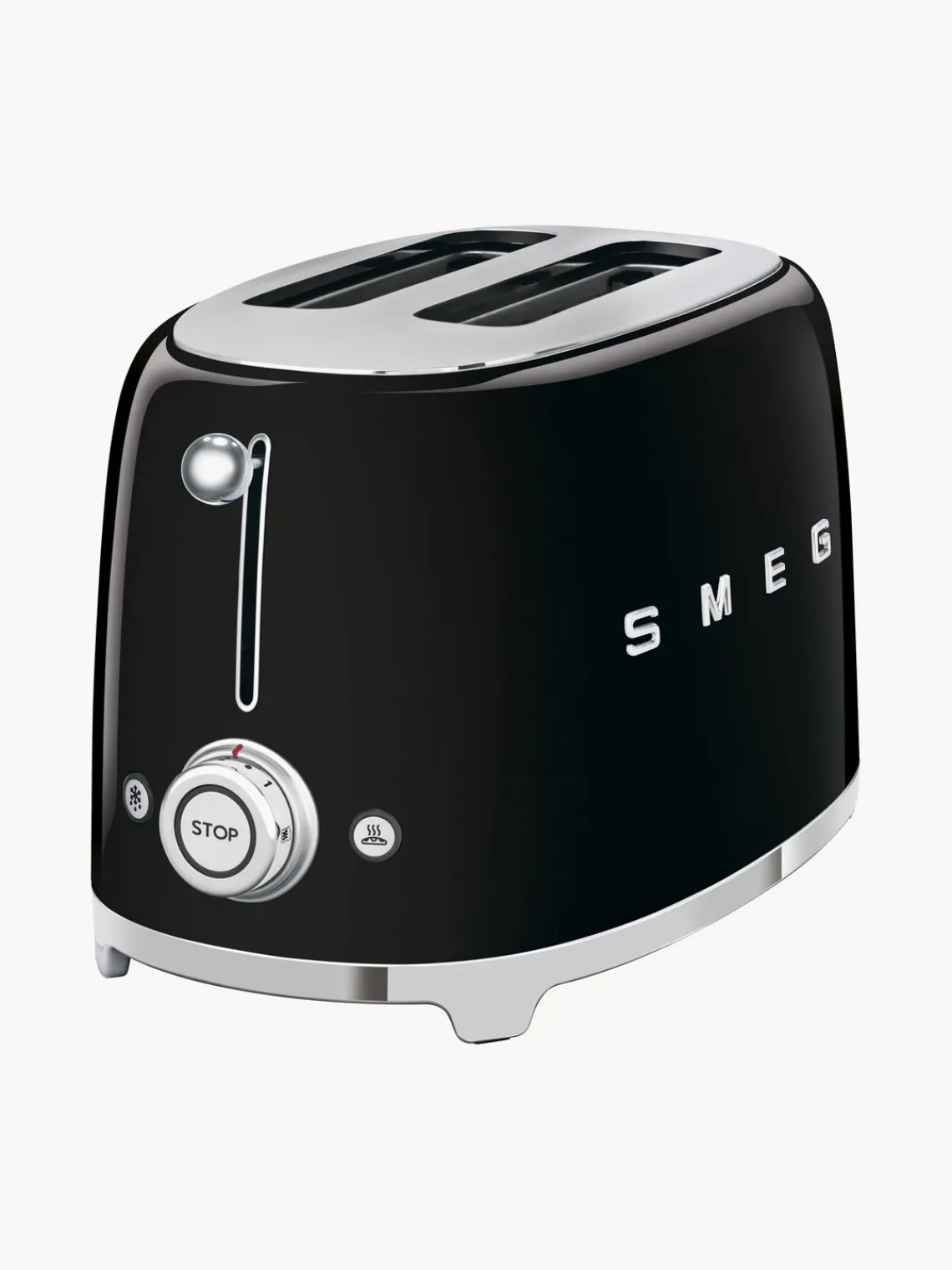 Hot Smeg Grille-pain 2 tranches 50's Style Noir, haute brillance