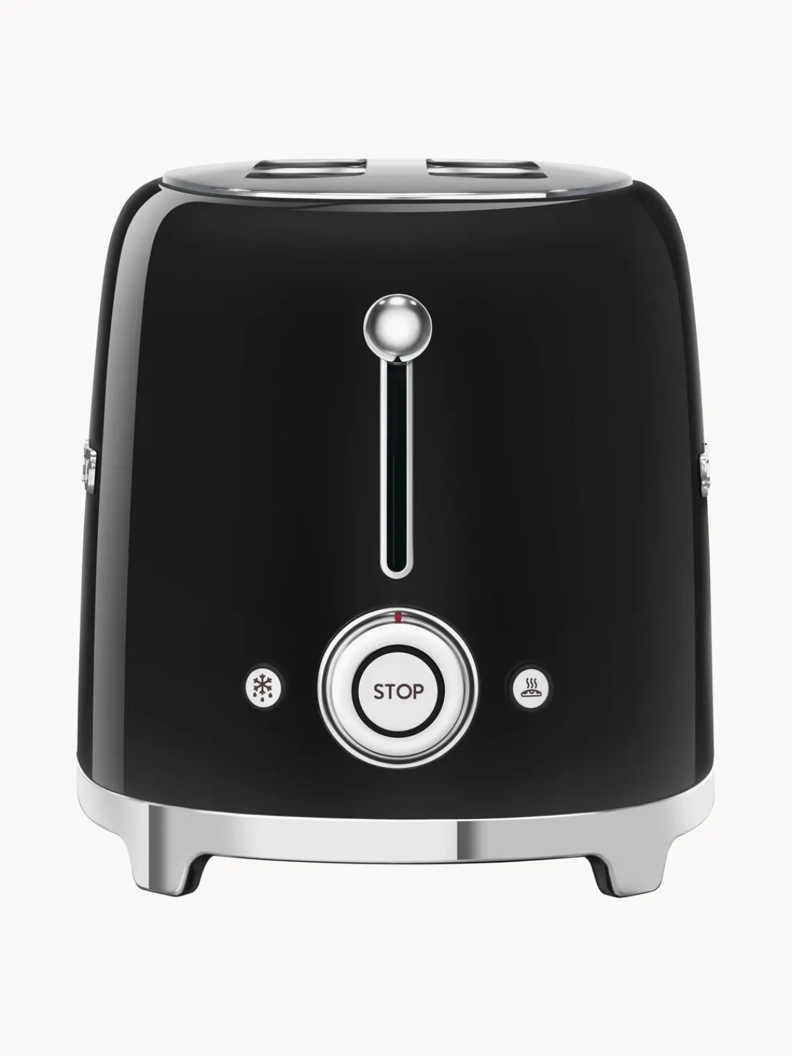 Hot Smeg Grille-pain 2 tranches 50's Style Noir, haute brillance