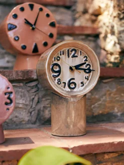 Discount HKLIVING Horloge à poser peints à la main en céramique Retro