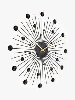 Hot Karlsson Horloge murale Sunburst Noir