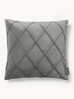 New Magma Housse de coussin 50x50 en velours à relief Nobless Gris foncé