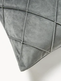New Magma Housse de coussin 50x50 en velours à relief Nobless Gris foncé