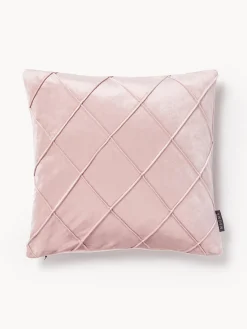Outlet Magma Housse de coussin 50x50 en velours à relief Nobless Rose pâle