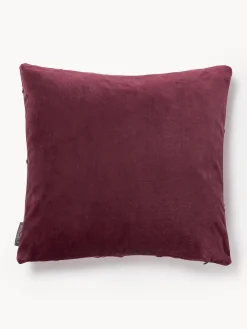 Hot Magma Housse de coussin 40x40 en velours à relief Nobless Lie de vin