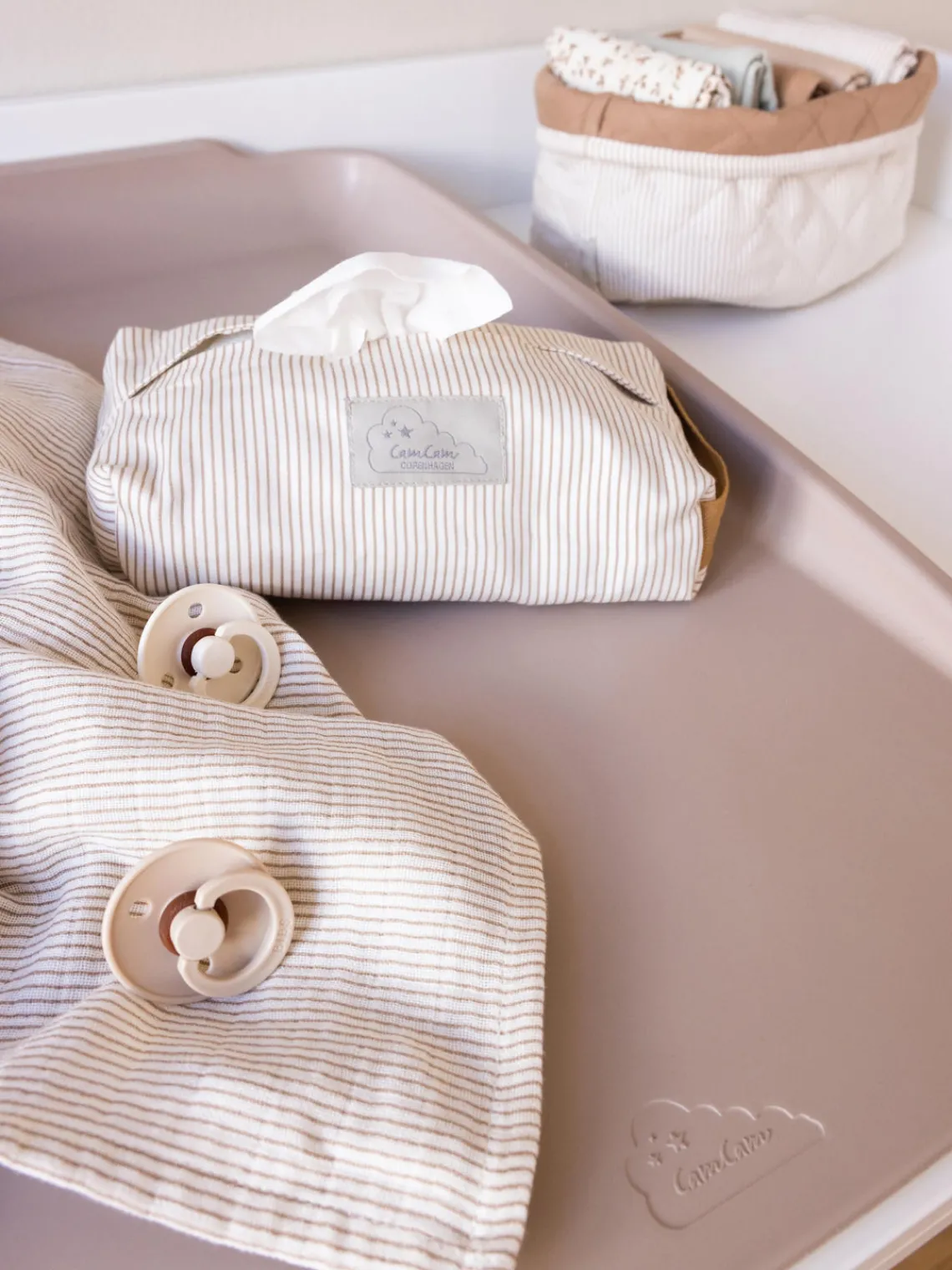 Fashion Cam Cam Copenhagen Housse pour lingettes humides en coton bio Camel