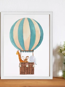 Online Any Image Impression numérique encadrée Balloon with Animals
