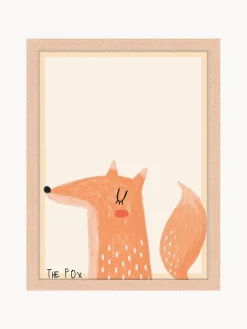 Hot Any Image Impression numérique encadrée The Fox Bois clair, orange