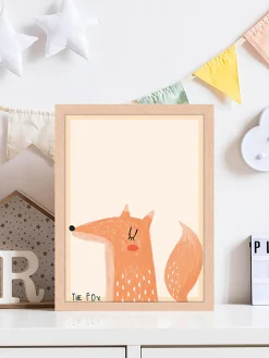 Hot Any Image Impression numérique encadrée The Fox Bois clair, orange