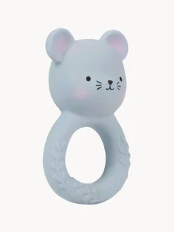 New A Little Lovely Company Jouet de dentition en caoutchouc naturel Mouse Gris clair