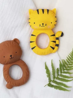 Hot A Little Lovely Company Jouet de dentition en caoutchouc naturel Bear Brun