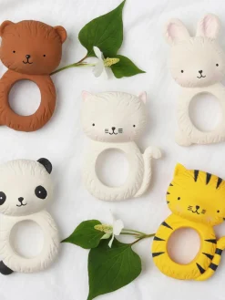 Hot A Little Lovely Company Jouet de dentition en caoutchouc naturel Bear Brun