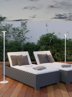 New sompex Lampadaire d'extérieur LED Boro, intensité lumineuse variable Blanc