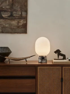 Discount Audo Copenhagen Lampe à poser avec port USB JWDA, intensité lumineuse variable Gris, marbré