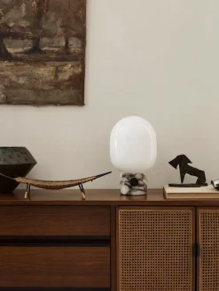 Discount Audo Copenhagen Lampe à poser avec port USB JWDA, intensité lumineuse variable Gris, marbré