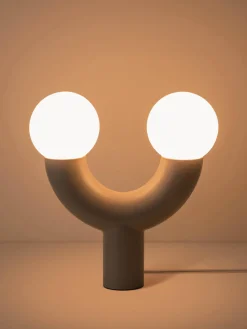 Online Houseof Lampe à poser design Tube Blanc, beige