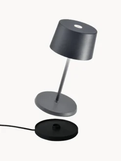New zafferano Lampe à poser LED mobile Olivia Pro, intensité lumineuse variable Gris foncé