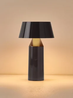 Hot Marset Lampe à poser LED mobile orientable Bicoca, intensité lumineuse variable Anthracite haute brillance, grège