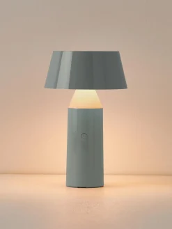 Online Marset Lampe à poser LED mobile orientable Bicoca, intensité lumineuse variable Bleu ciel haute brillance, blanc cassé