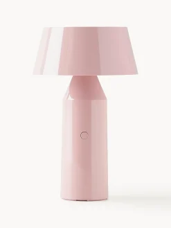 Hot Marset Lampe à poser LED mobile orientable Bicoca, intensité lumineuse variable Rose pâle haute brillance, blanc cassé