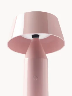 Hot Marset Lampe à poser LED mobile orientable Bicoca, intensité lumineuse variable Rose pâle haute brillance, blanc cassé