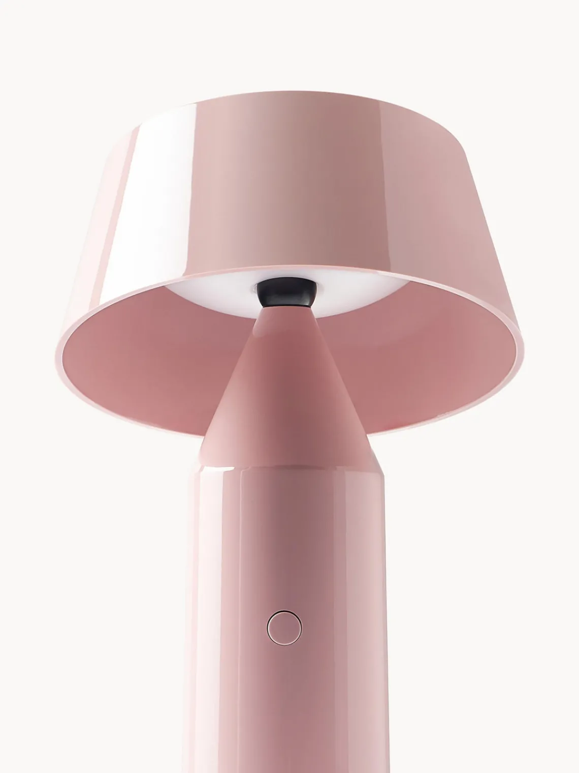 Hot Marset Lampe à poser LED mobile orientable Bicoca, intensité lumineuse variable Rose pâle haute brillance, blanc cassé