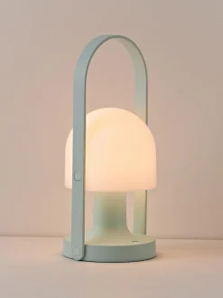 Fashion Marset Lampe à poser LED mobile orientable FollowMe, intensité lumineuse variable Blanc, turquoise