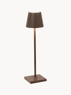 Online zafferano Lampe à poser LED mobile Poldina, intensité lumineuse variable Brun foncé, mat