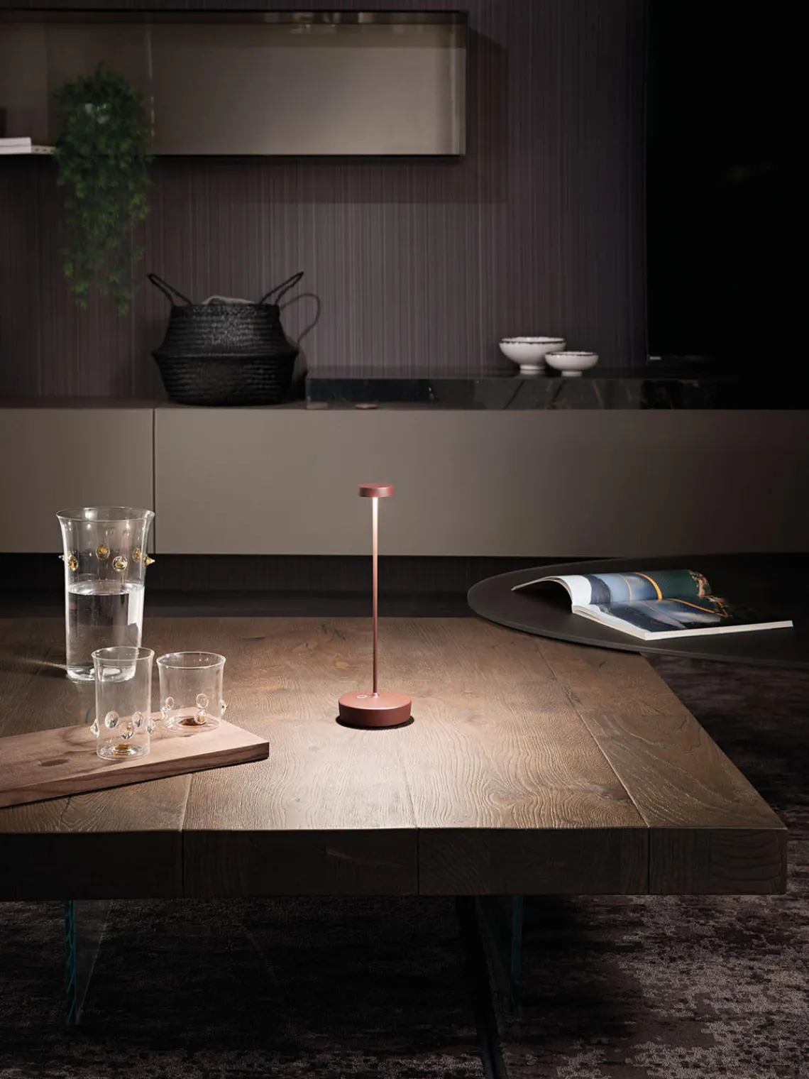 Best zafferano Lampe à poser LED mobile Swap Mini, intensité lumineuse variable Nougat