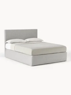 Clearance Westwing Collection Lit à sommier tapissier Eliza Tissu gris clair