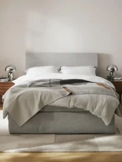 Clearance Westwing Collection Lit à sommier tapissier Eliza Tissu gris clair