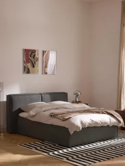 Clearance Westwing Collection Lit à sommier tapissier Lennon Tissu anthracite