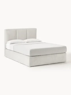 Clearance Westwing Collection Lit à sommier tapissier Oberon Tissu beige clair