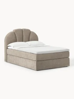 Clearance Westwing Collection Lit à sommier tapissier Romia Tissu grège