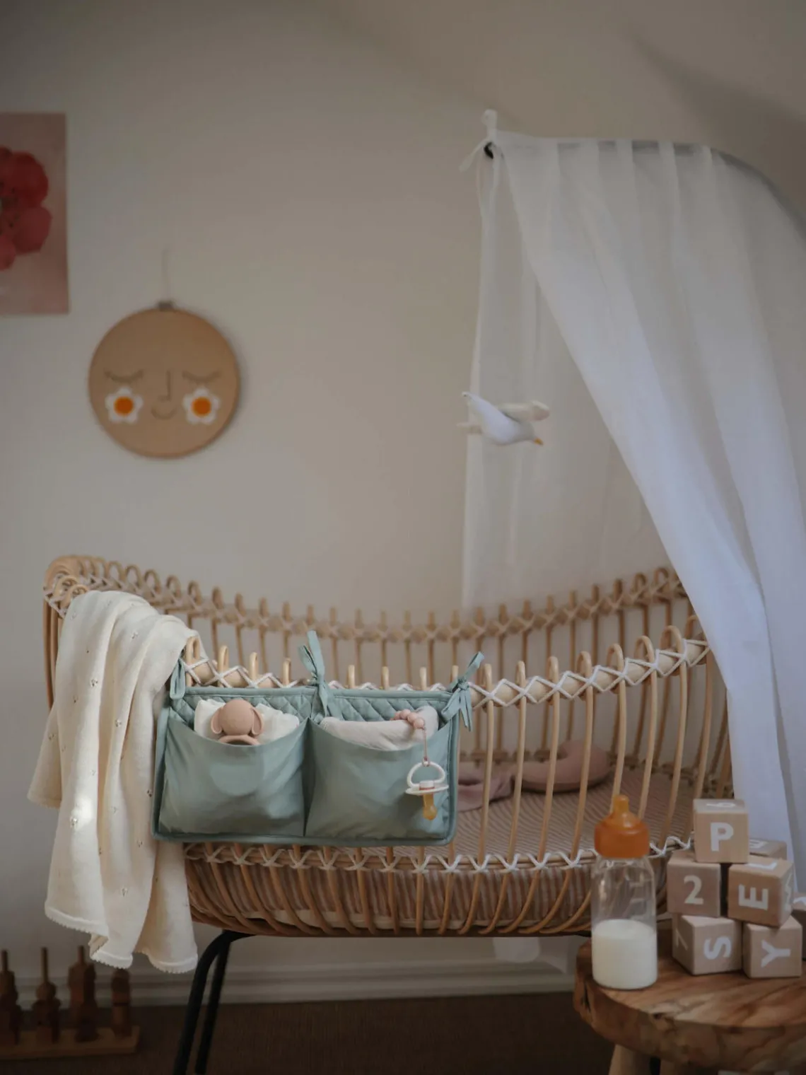Clearance Bermbach Lit bébé artisanal en rotin Lola