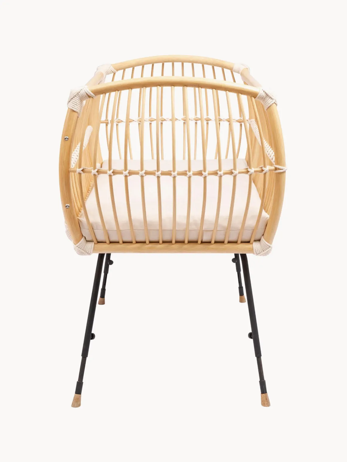 Hot Bermbach Lit bébé artisanal en rotin Martha, réglable en hauteur