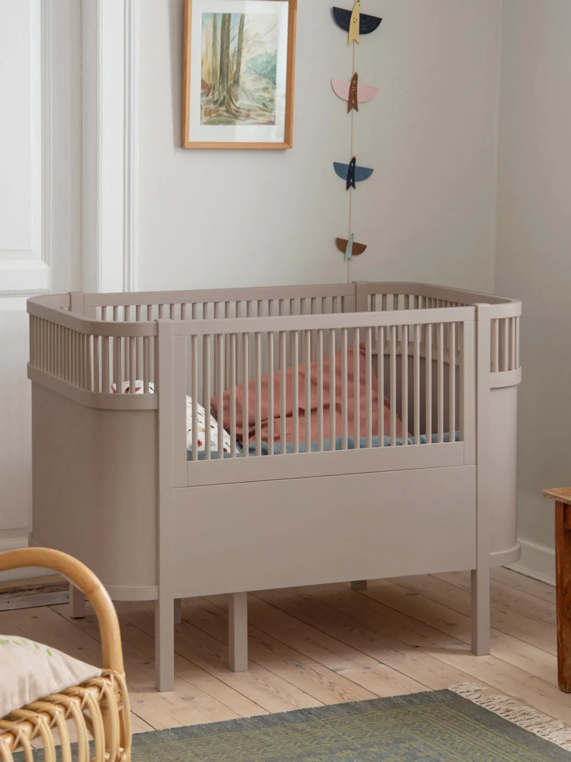 Clearance Sebra Lit de bébé ajustable Baby & Junior, 70 x 110-150 cm Taupe