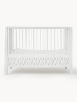 New Cam Cam Copenhagen Lit de bébé ajustable Harlequin, 60 x 120 cm Pin, peinture blanche
