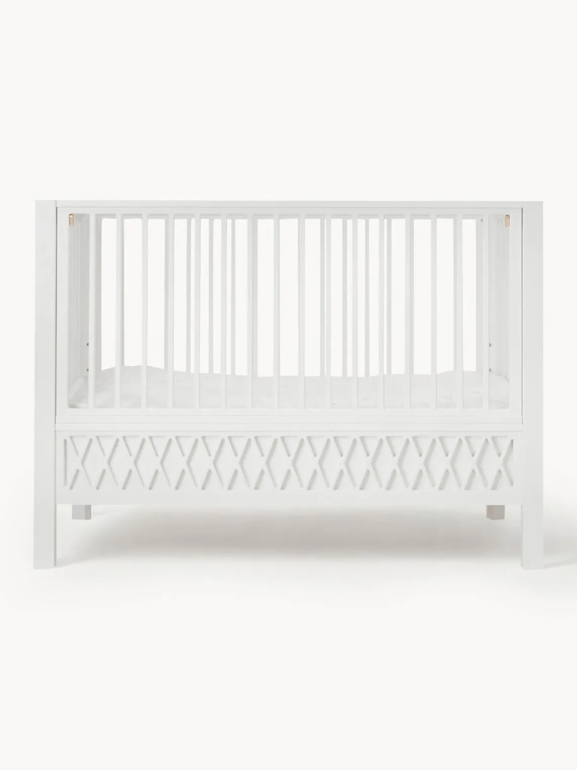 New Cam Cam Copenhagen Lit de bébé ajustable Harlequin, 60 x 120 cm Pin, peinture blanche